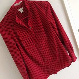 SOLD J CREW Tuxedo Shirt Size XXS Checked Blouse